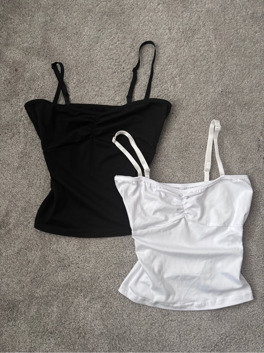 Classic Spaghetti Strap Cami Tank Top - Black and White